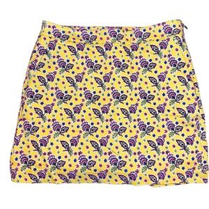 POLO Golf Ralph Lauren Golf Tennis Skort Skirt Yellow Floral Print Womens Sz 2